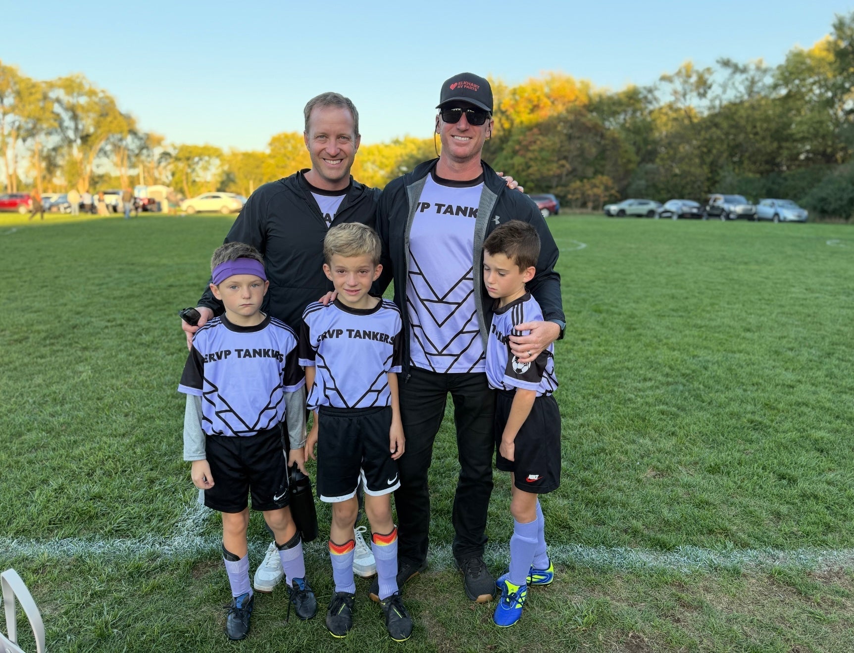 ERVP Tankers soccer team - coaches and players celebrating their successful season on the field