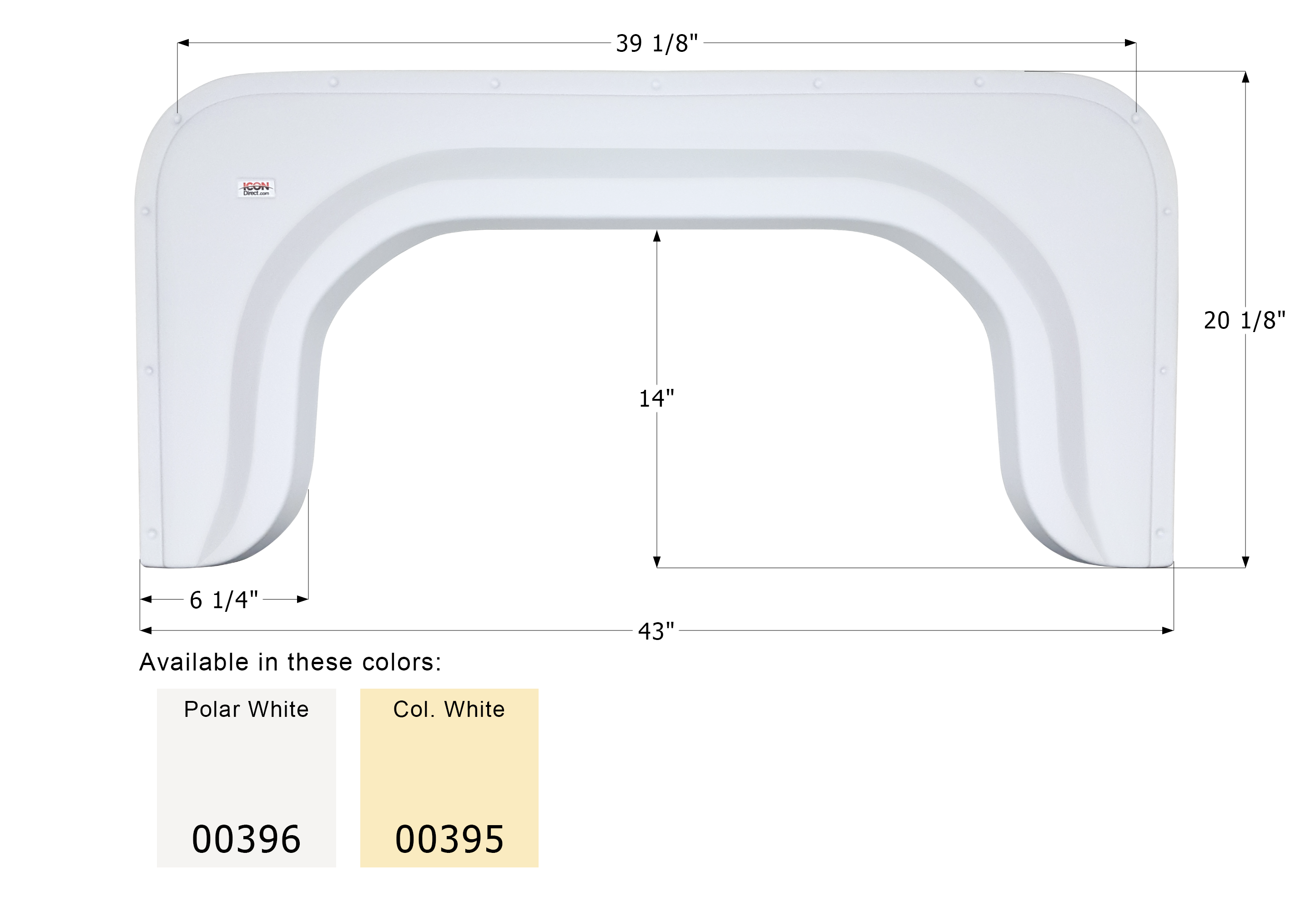 ICON - Fender Skirt, Single, ICON, FS340, Polar White