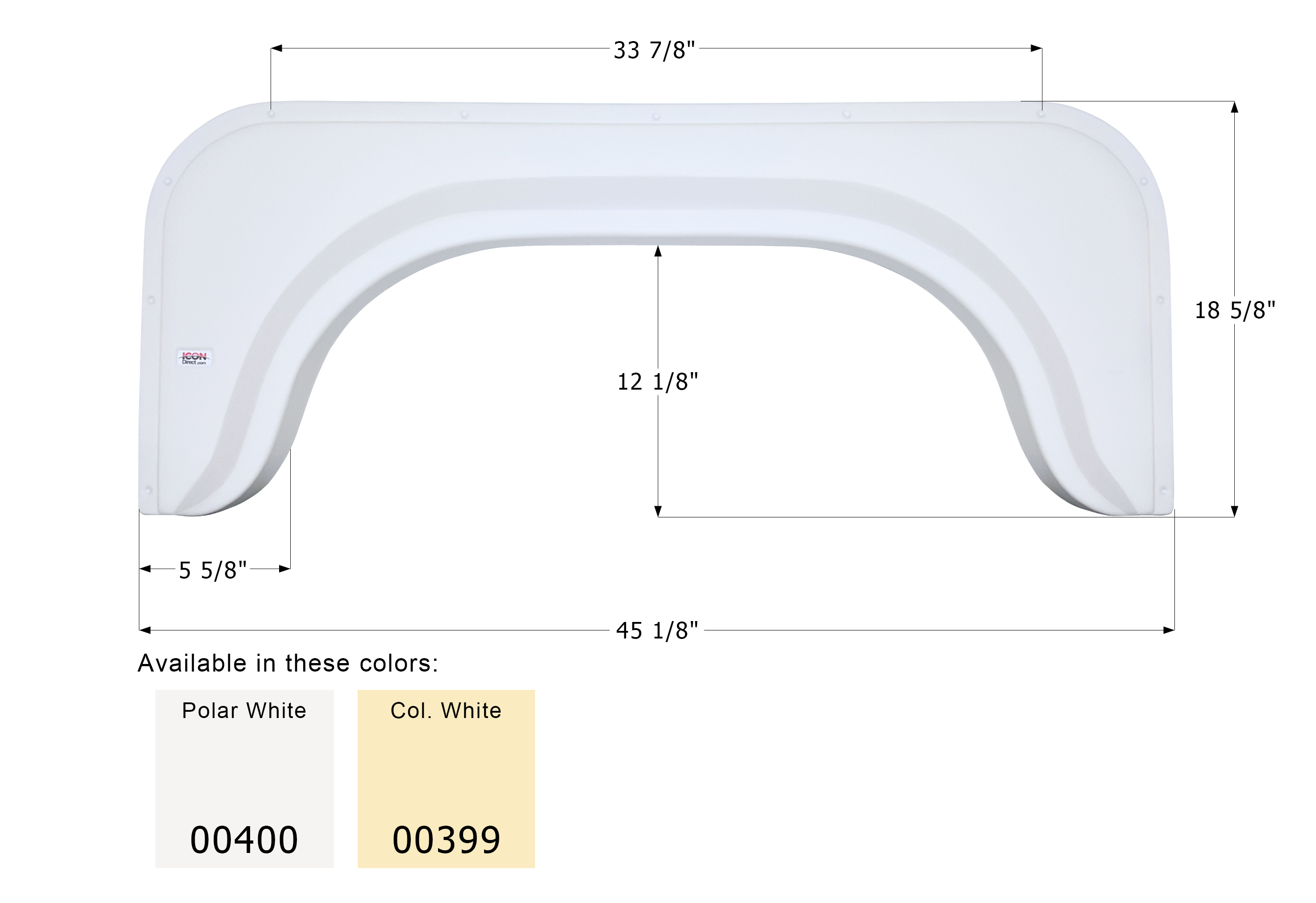 ICON - Fender Skirt, Single, ICON, FS350, Colonial White