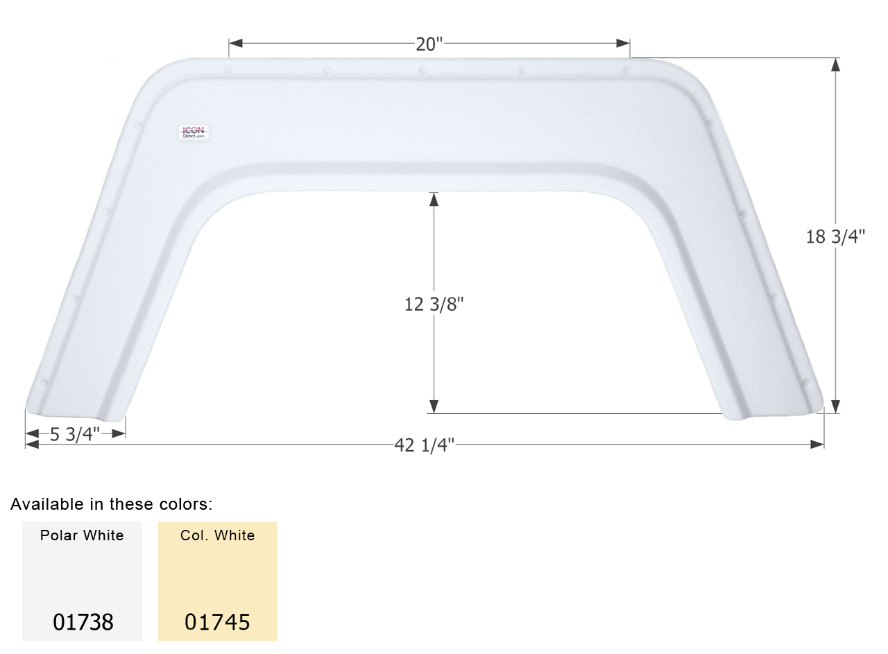 ICON - Fender Skirt, Single, ICON, FS1738, Colonial White