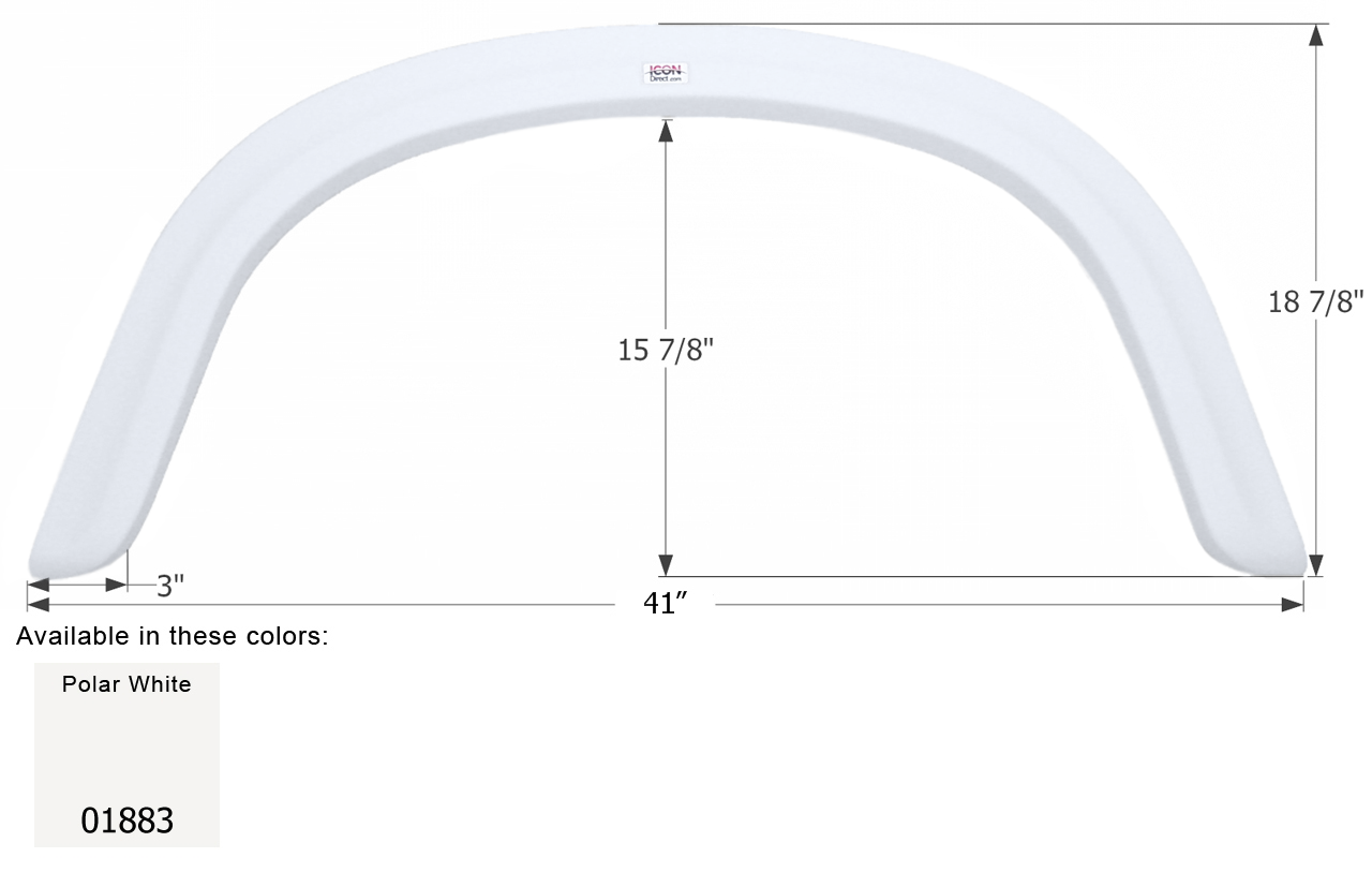 ICON - Fender Skirt, Single, Four Winds, FS1883, Polar White