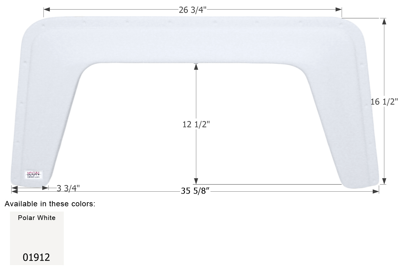 ICON - Fender Skirt, Single, Sunland, FS1912, Polar White