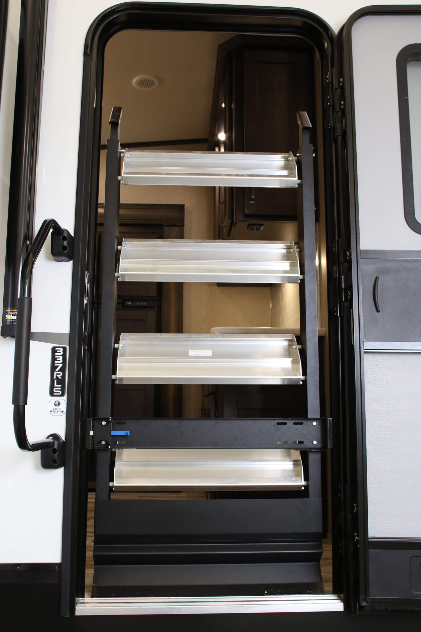 MORryde STP-217 StepAbove Flip Tread 3-Step RV Entry Steps - Innovative Folding Design for Maximum Ground Clearance