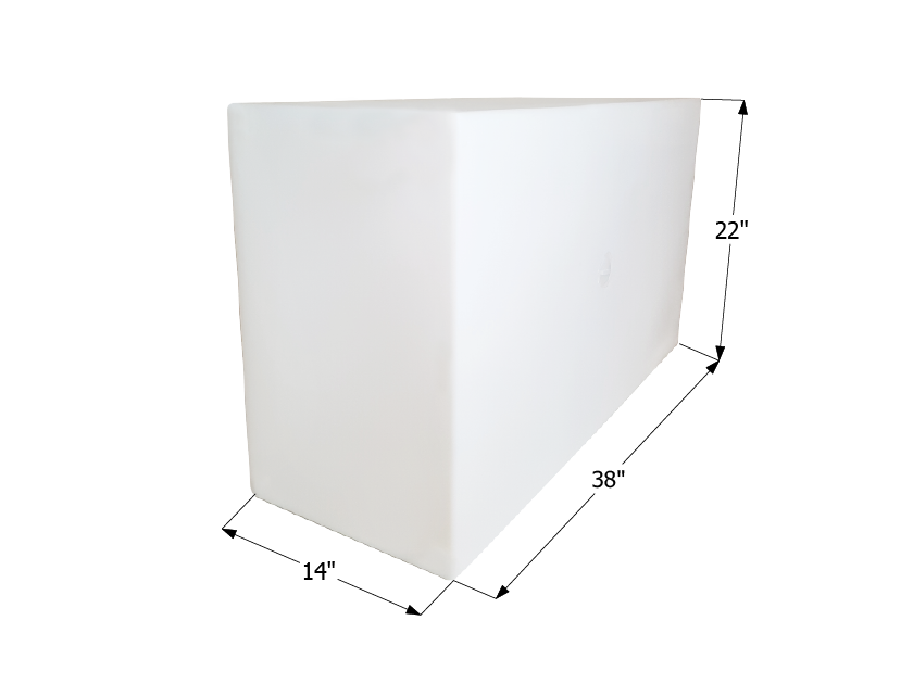 50 Gallon Fresh Water Tank 38x22x14 - Blank Tank Only