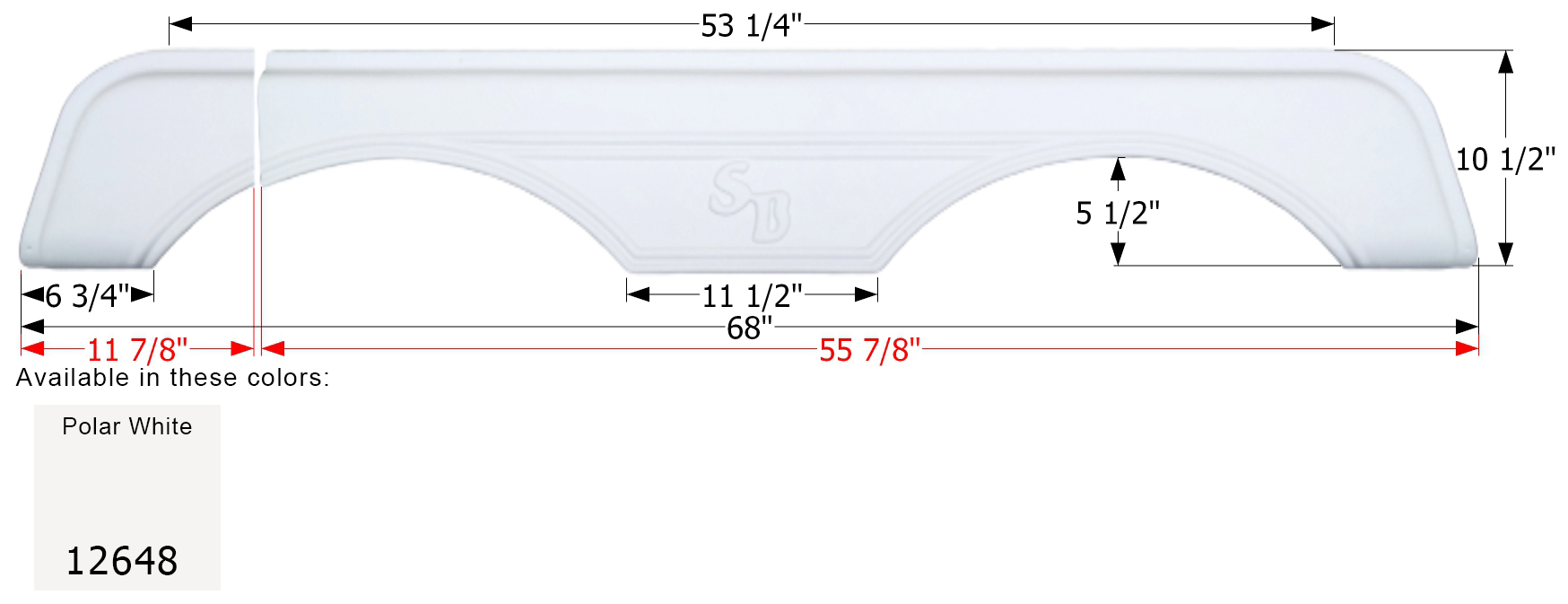 ICON - Fender Skirt, Tandem, Sunnybrook, FS2648, Polar White