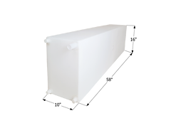 ICON - 38 Gallons RV Fresh Water Tank - 58" x 16" x 10" - WT2457 - w/ .5" Fittings