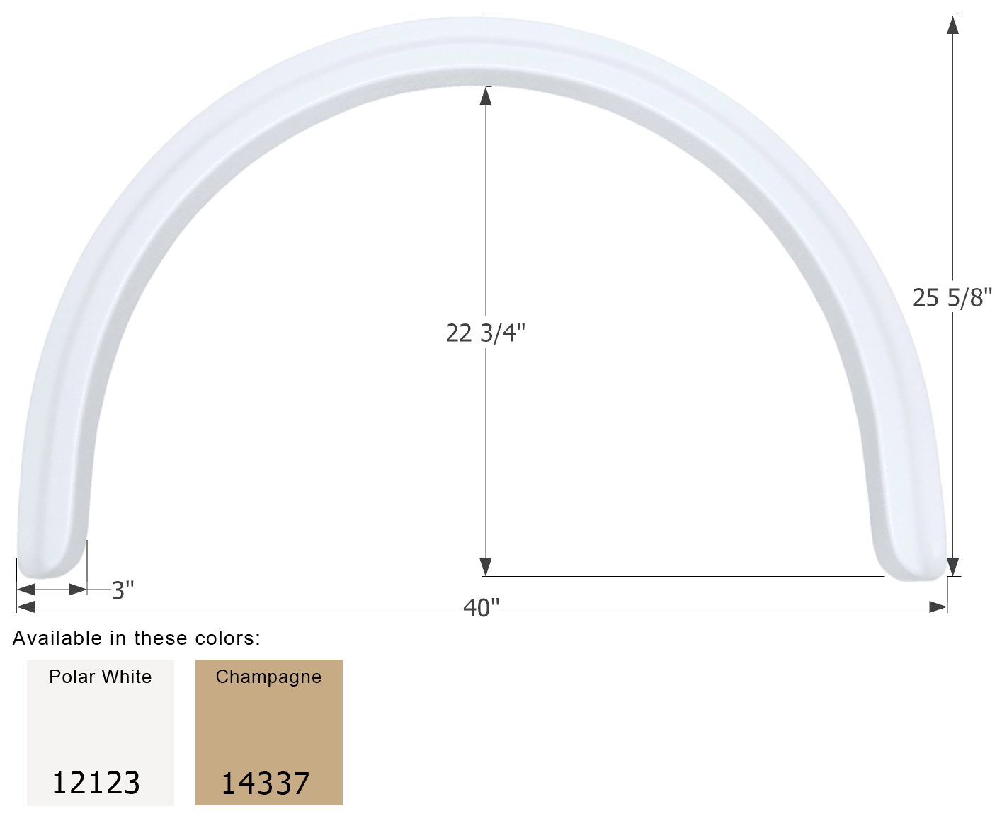 ICON - Fender Skirt, Single, Four Winds, FS2123, Champagne