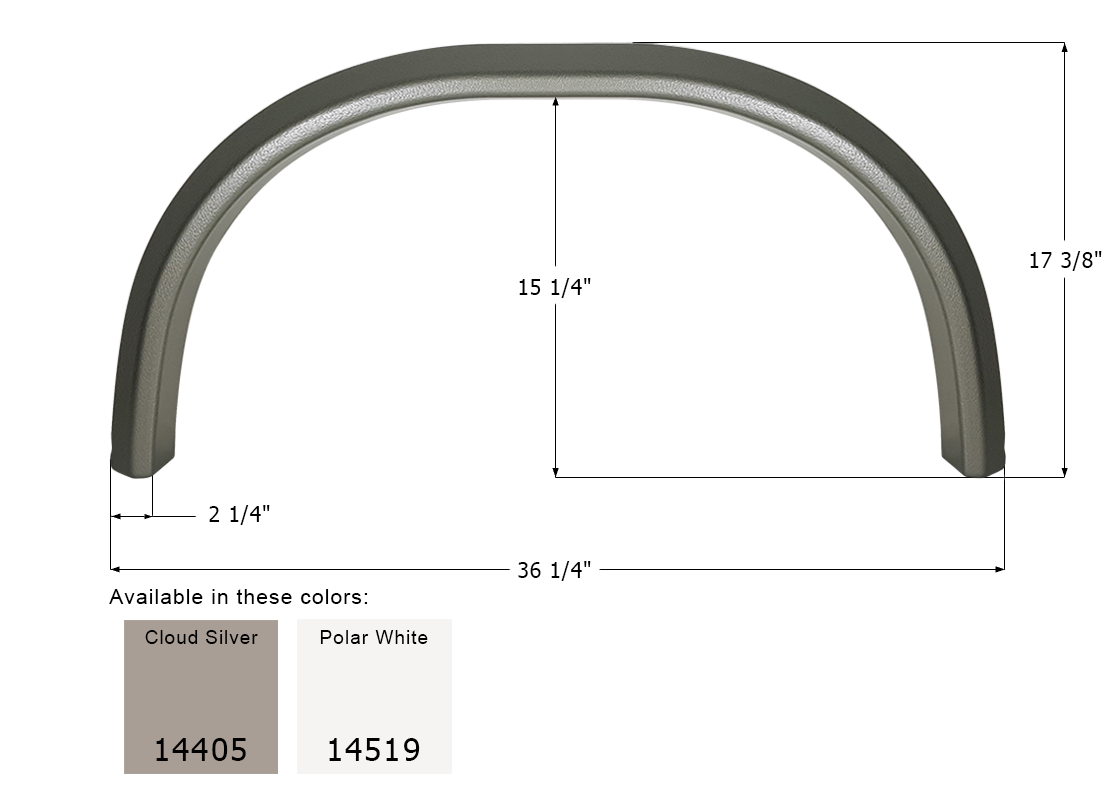 ICON - Fender Skirt, Single, Forest River, FS4405, Cloud Silver