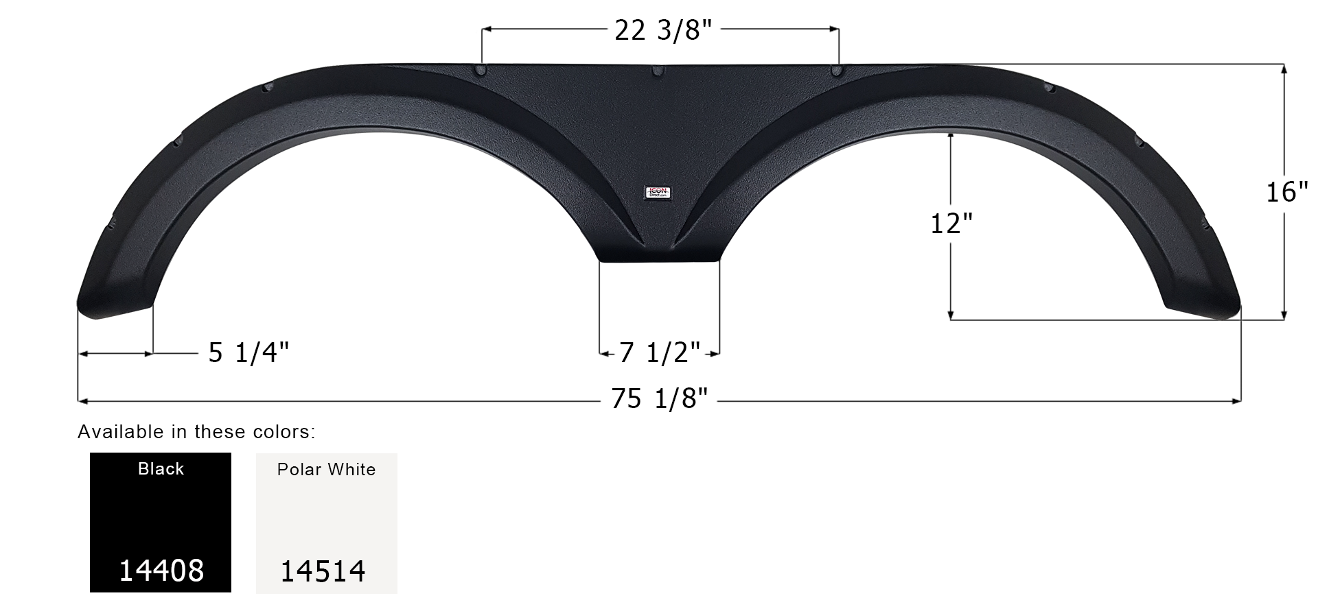 ICON - Fender Skirt, Tandem, Forest River, FS4408, Black