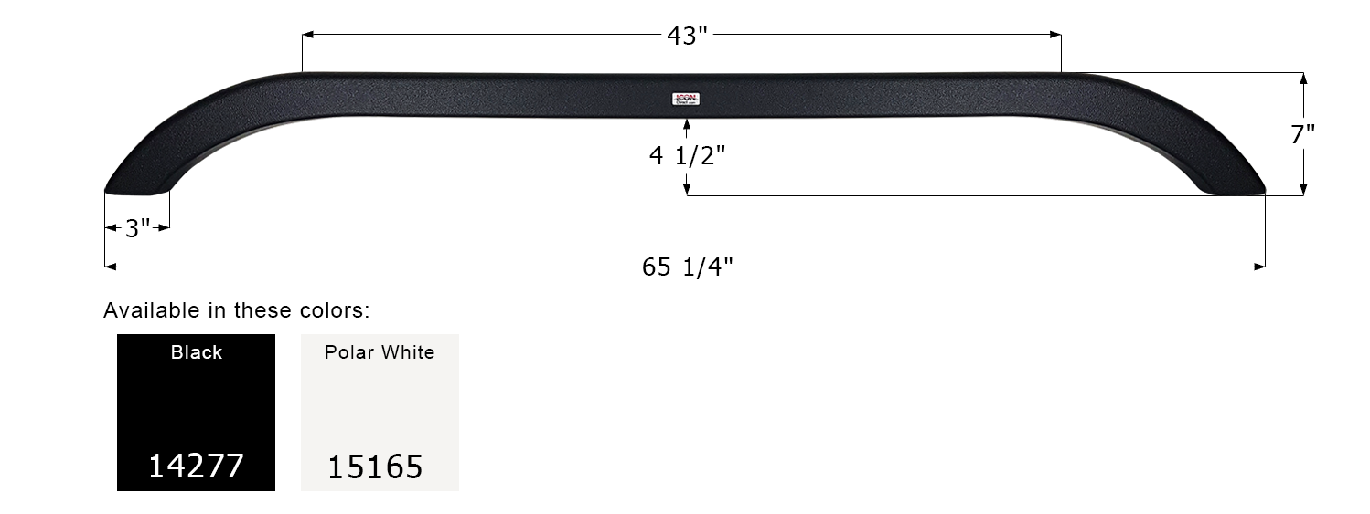 ICON - Fender Skirt, Tandem, KZ, FS4277, Polar White