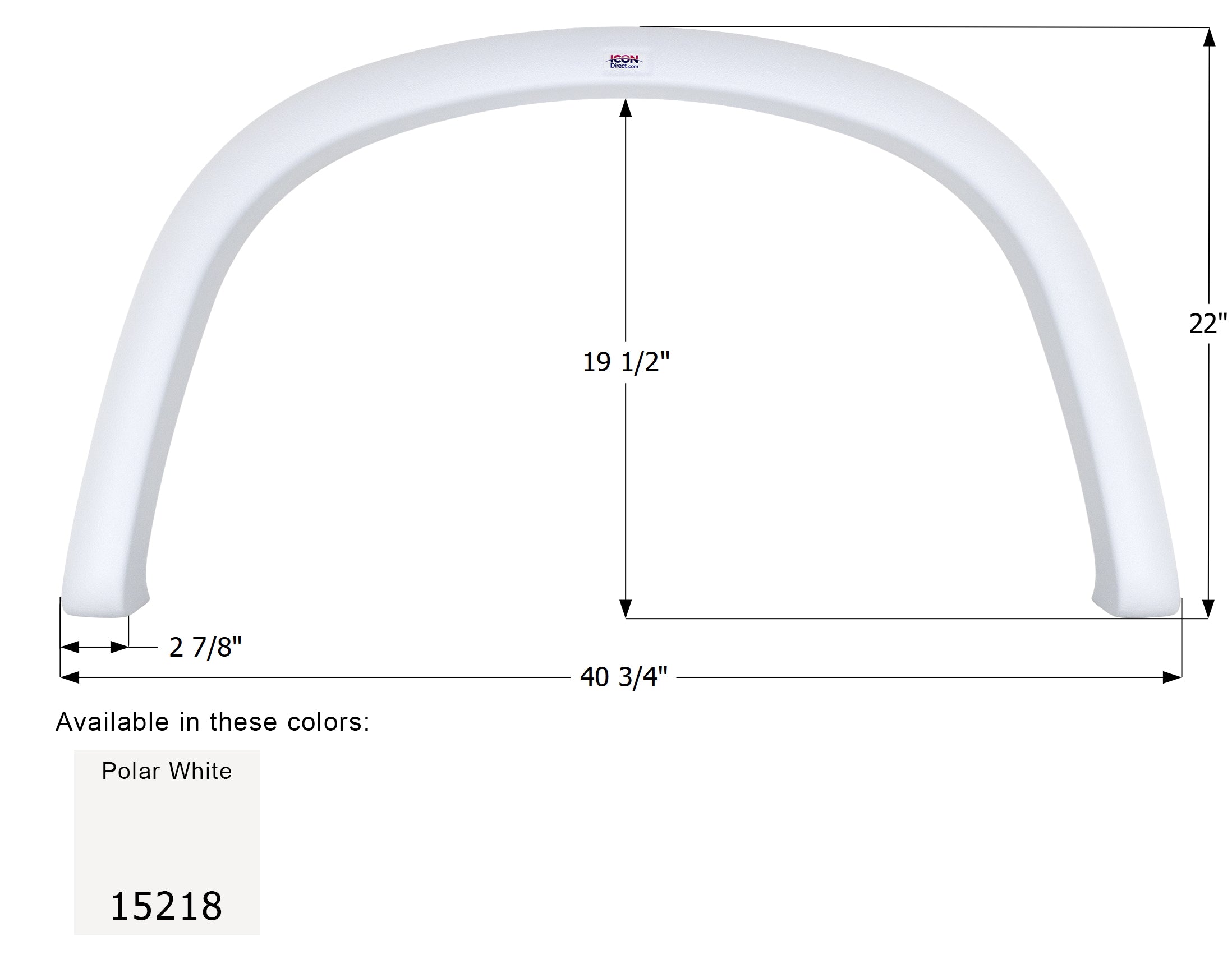 ICON - Fender Skirt, Single, Four Winds, FS5218, Polar White