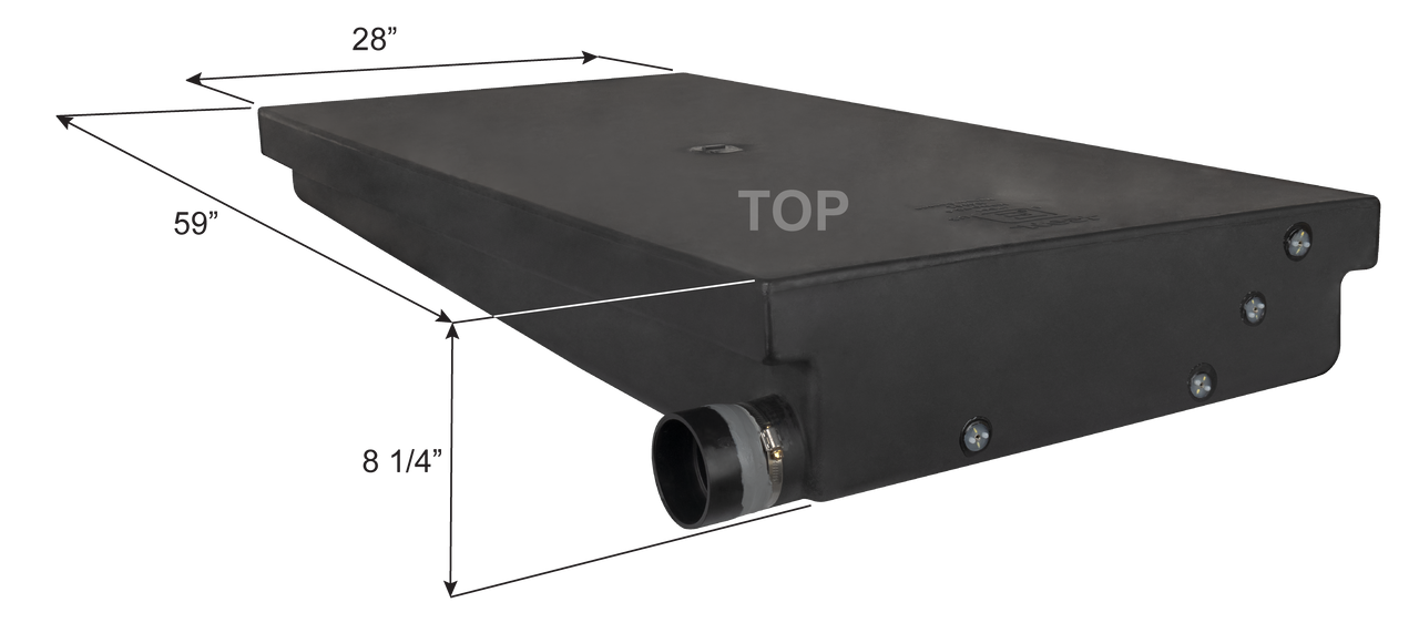 ICON - 40 Gallon RV Holding Tank - 59" x 28" x 8" - H4141 - Mid-Size Black/Gray Water with Fittings