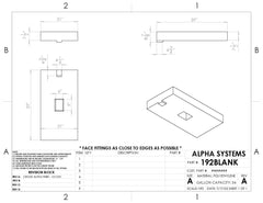 Alpha - 54 Gallons Fresh Water Tank - 59" x 31" x 8 7/8"* - 192BLANK