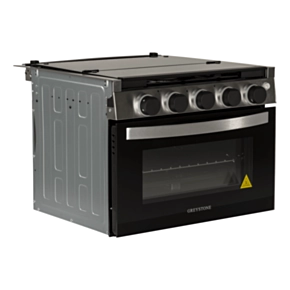 Greystone - Gas RV Range - 17" 12V Black/Stainless Steel - CF-RV17B - 1.2 cu. ft. oven / 0.9 cu. ft. appliance capacity CF-RV17B RV replacement appliance