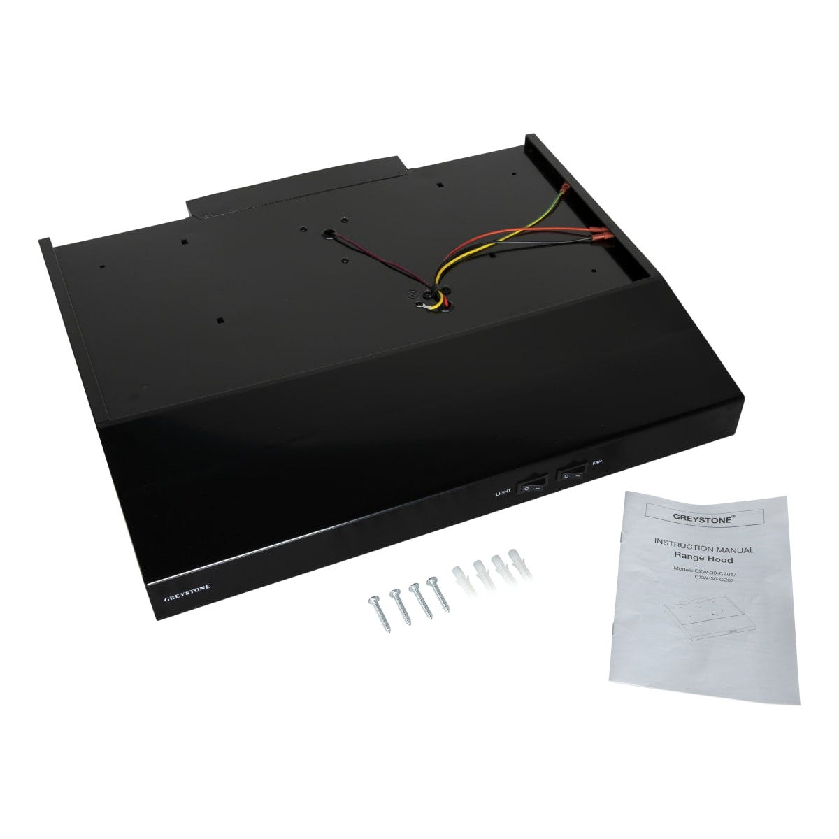 Greystone 22" 12 Volt Super Slim Range Hood in Black vented 2022302063/CXW-30-CZ01