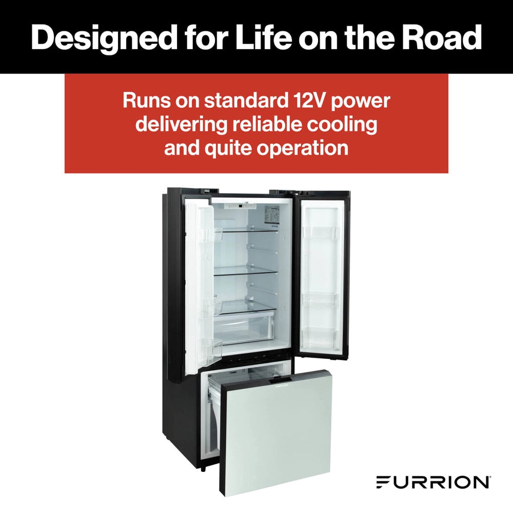 Furrion 10.2 Cuft 12V Fridge / French Door, Ss Glass