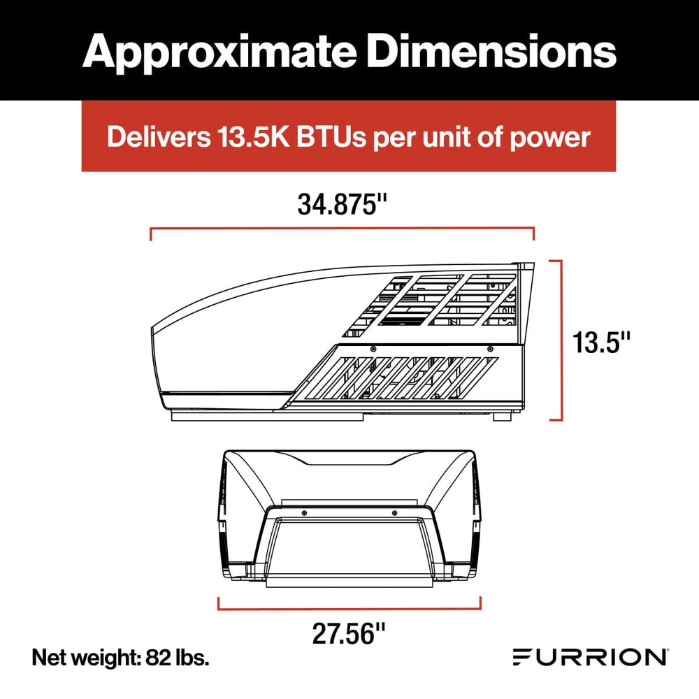 Furrion Chill Cube HE (High Efficiency) RV Roof Air Conditioner (R32) - 13.5K BTU, Black #FACR13HESA2-BL-AM
