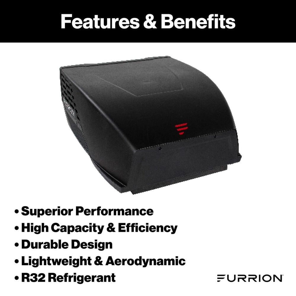 Furrion Chill Cube HE (High Efficiency) RV Roof Air Conditioner (R32) - 15K BTU, Black #FACR15HESA2-BL-AM