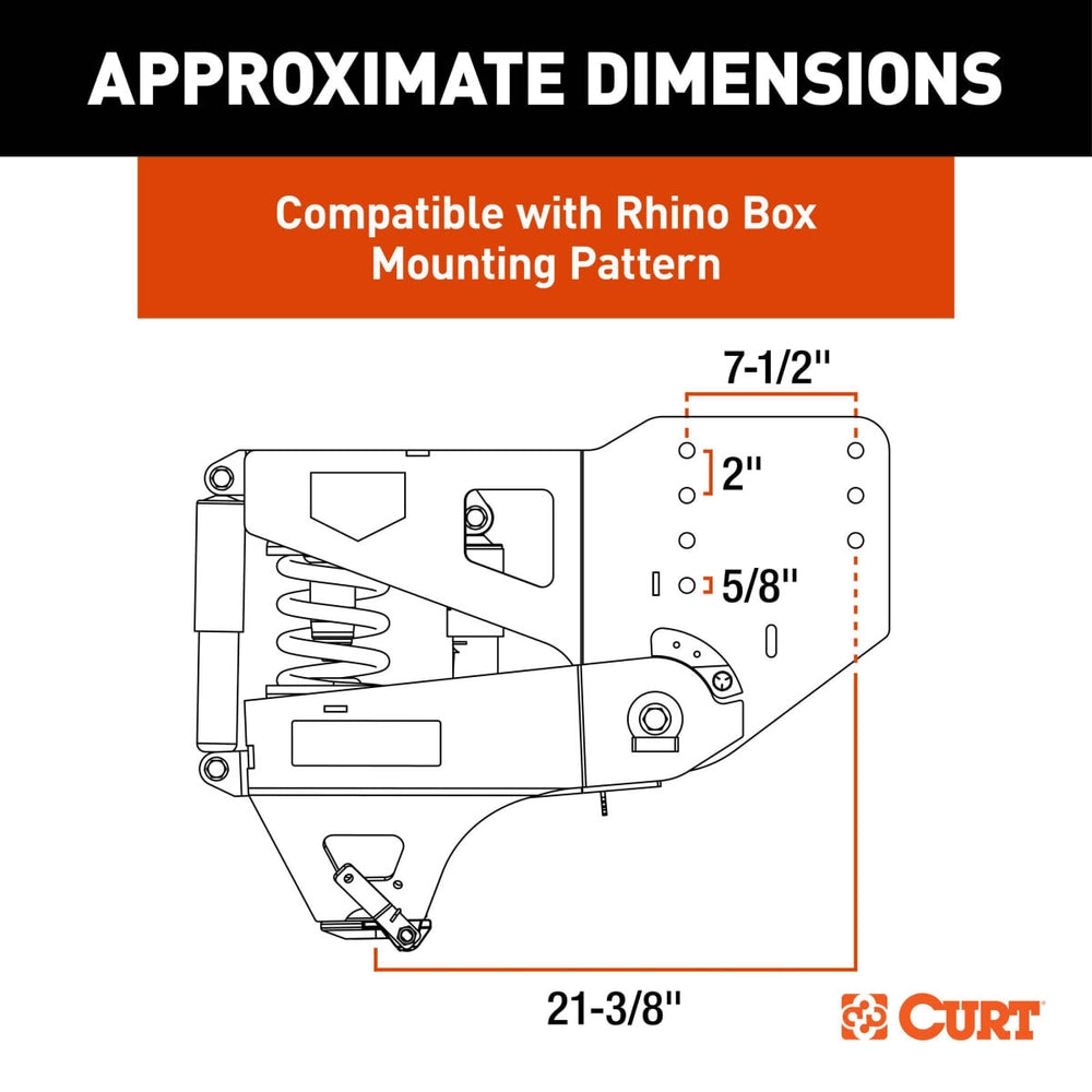 CURT Helux Coil-Spring Gooseneck Pin Box, 2,700 lbs. Pin Wei
