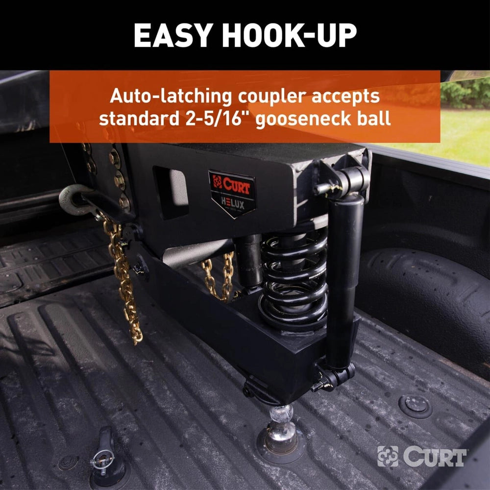 CURT Helux Coil-Spring Gooseneck Pin Box, 2,350 lbs. Pin Wei