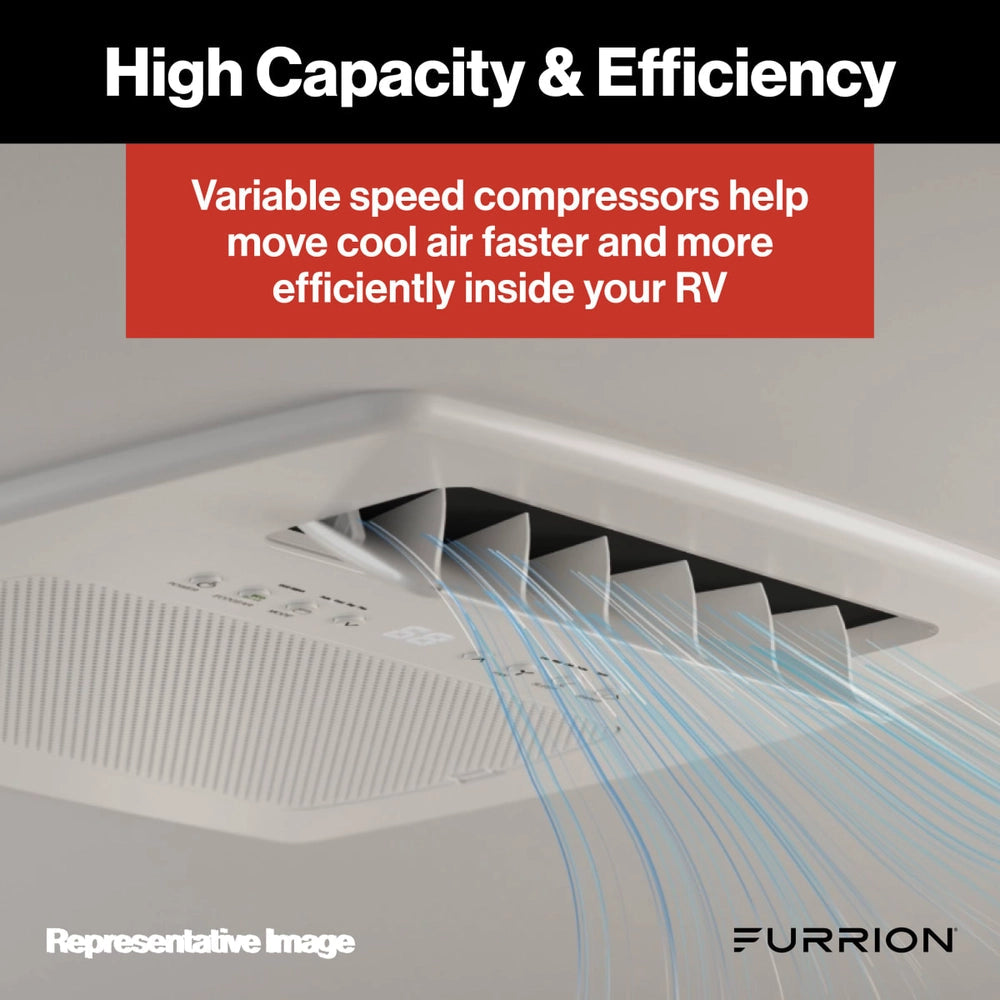 Black Non-Ducted Furrion 18K Chill Cube heat pump RV AC bundle component - Furrion Chill Cube 18K - High Capacity & Efficiency