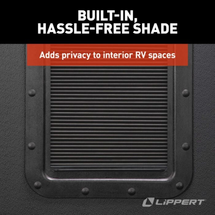 Irvine - Lippert Thin Shade EcoCell (100% Light Blocking) RV Entry Door Window Shade - 11.9"W x 21.5"T - For Prepped Lippert Entry Doors #786037