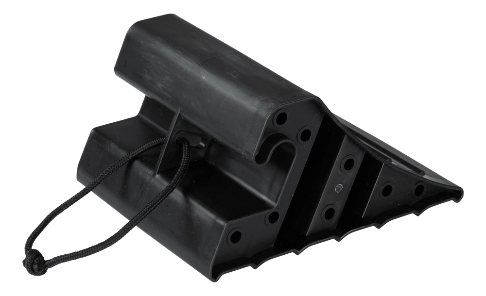 Lippert™ - Large Plastic Wheel Chock with Rope - 10" L x 8.2" W x 5.3" H - Non-Slip Design - #2025022180