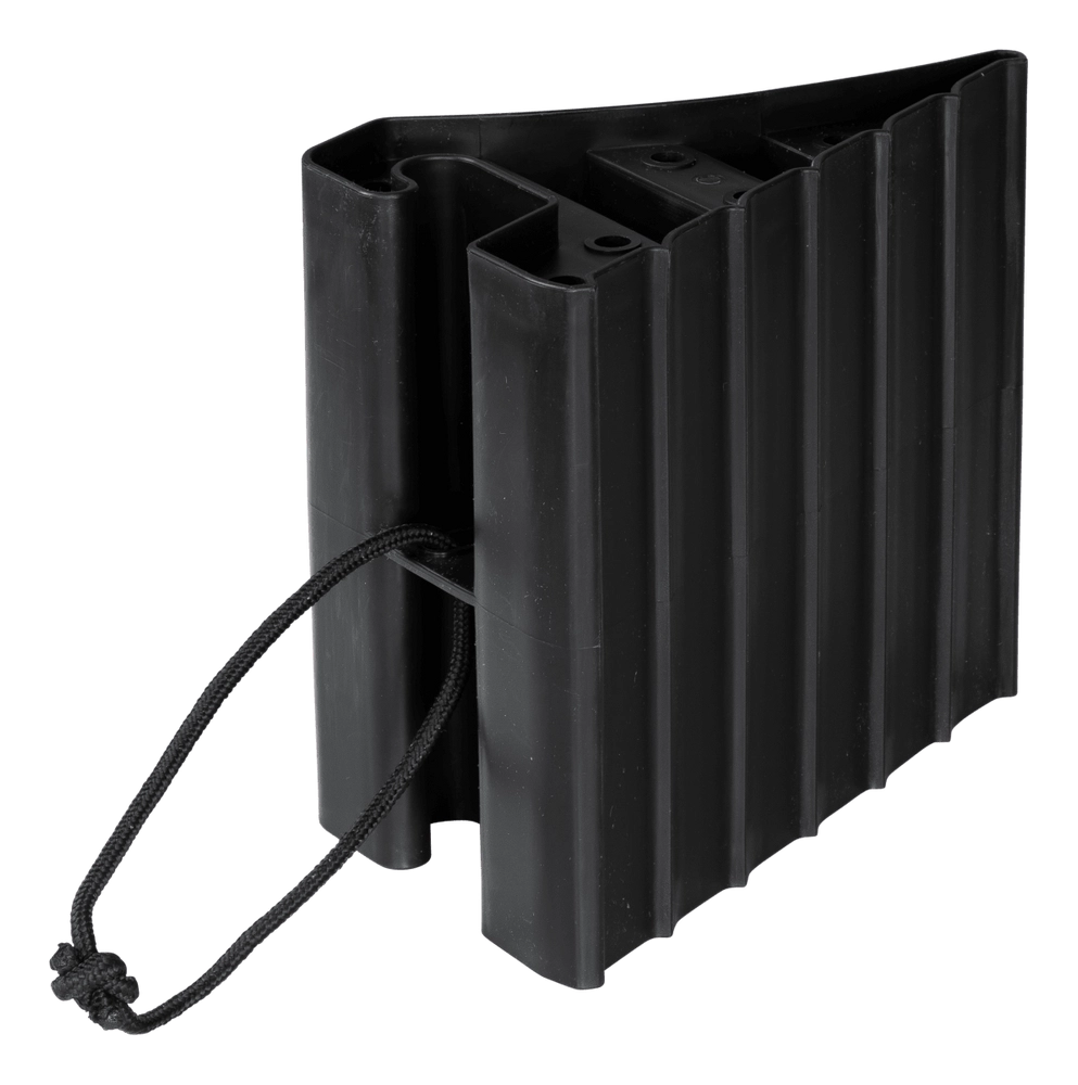 Lippert™ - Large Plastic Wheel Chock with Rope - 10" L x 8.2" W x 5.3" H - Non-Slip Design - #2025022180
