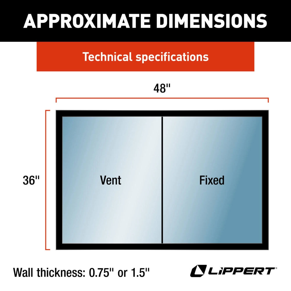 Lippert 8800 Series RV Window 48W x 36H