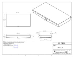Alpha - 32 Gallon RV Holding Tank - 54.25" x 28.25" x 6.625" - OEM Grade Black Water Tank 207BLANK
