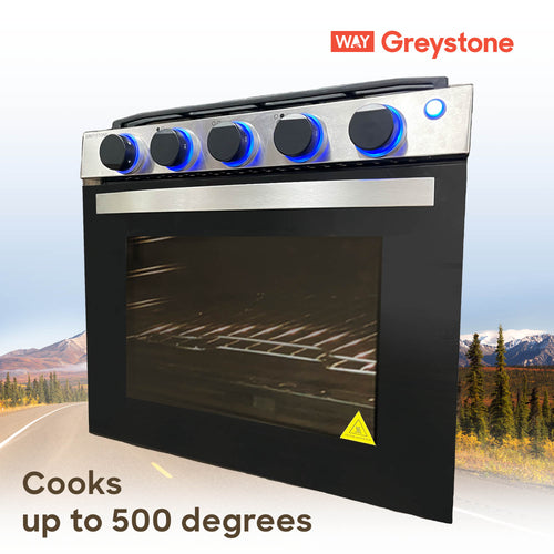 Lippert / Greystone 21" RV Gas Range CF-RV21 Replacement Door Assembly - Black Door - 2023019478