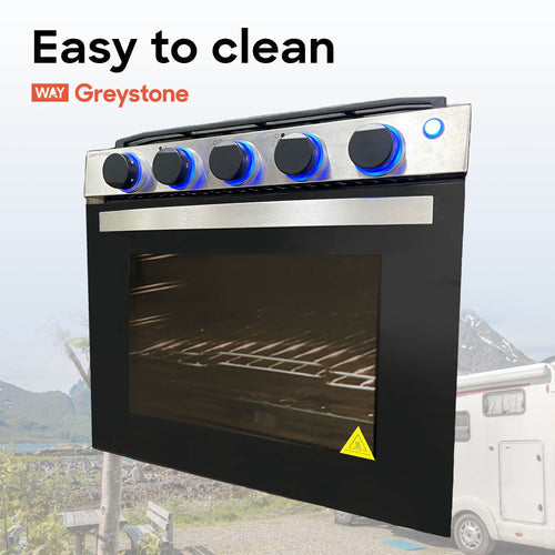 Lippert / Greystone 21" RV Gas Range CF-RV21 Replacement Door Assembly - Black Door - 2023019478