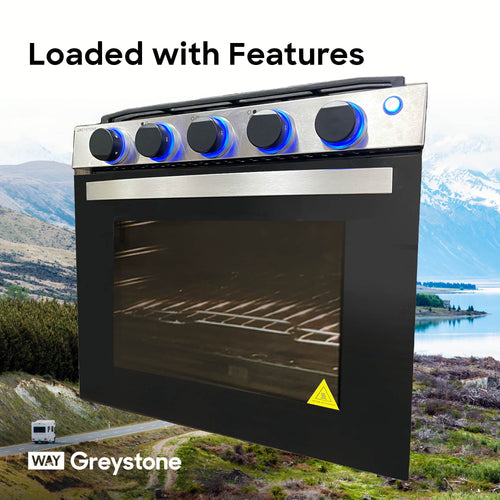 Greystone 21" RV Gas Range CF-RV21. Replacement Door Assembly ONLY, Black or Stainless Steel