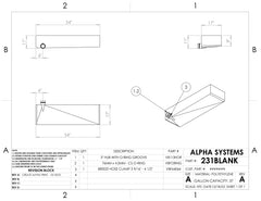 Alpha - 37 Gallon RV Holding Tank - 54" x 17" x 11" - 231BLANK - OEM Grade Black Water Tank