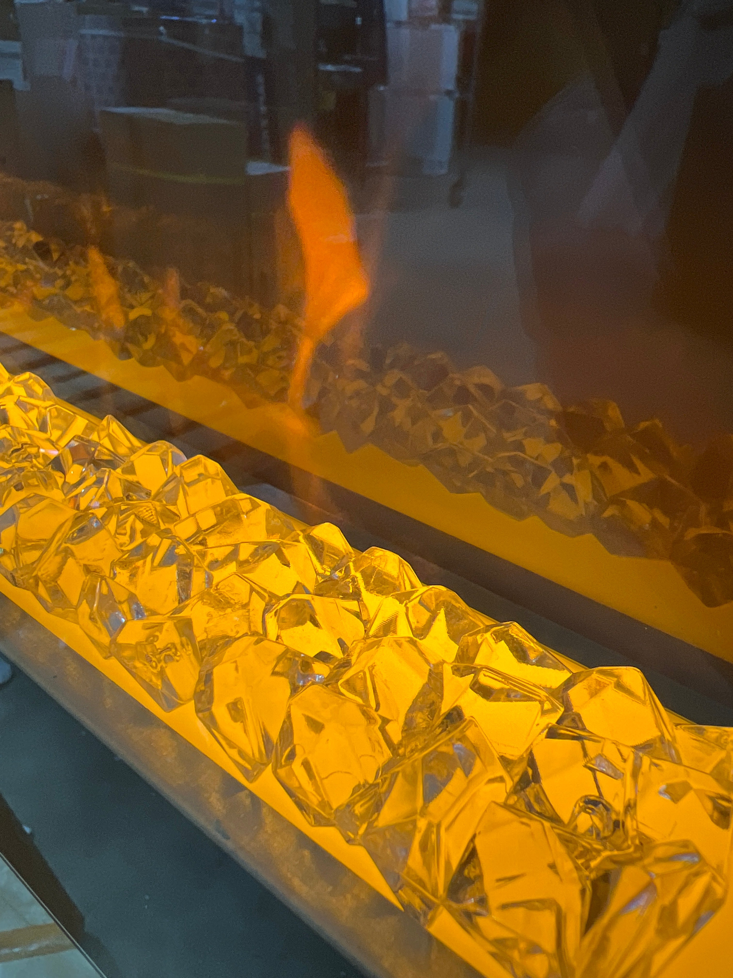 Covenant 48" Electric RV Fireplace Flat Front with Crystals and Remote Control LFP48-CT WD914-48FT