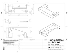 Alpha - 46 Gallon RV Holding Tank - 63" x 31 1/2" x 11" - 262BLANK