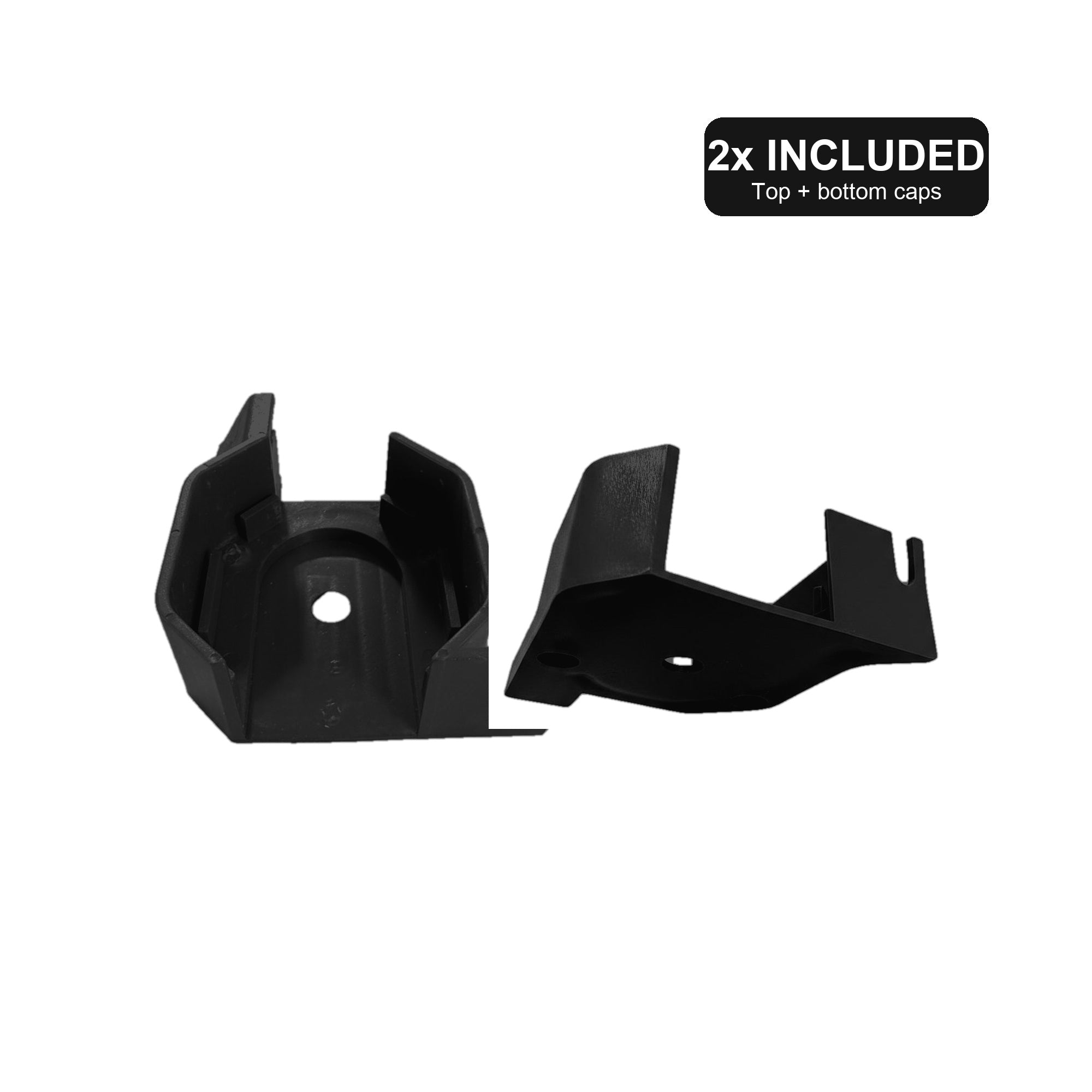 Irvine black shower door end cap set - includes 2 caps top and bottom