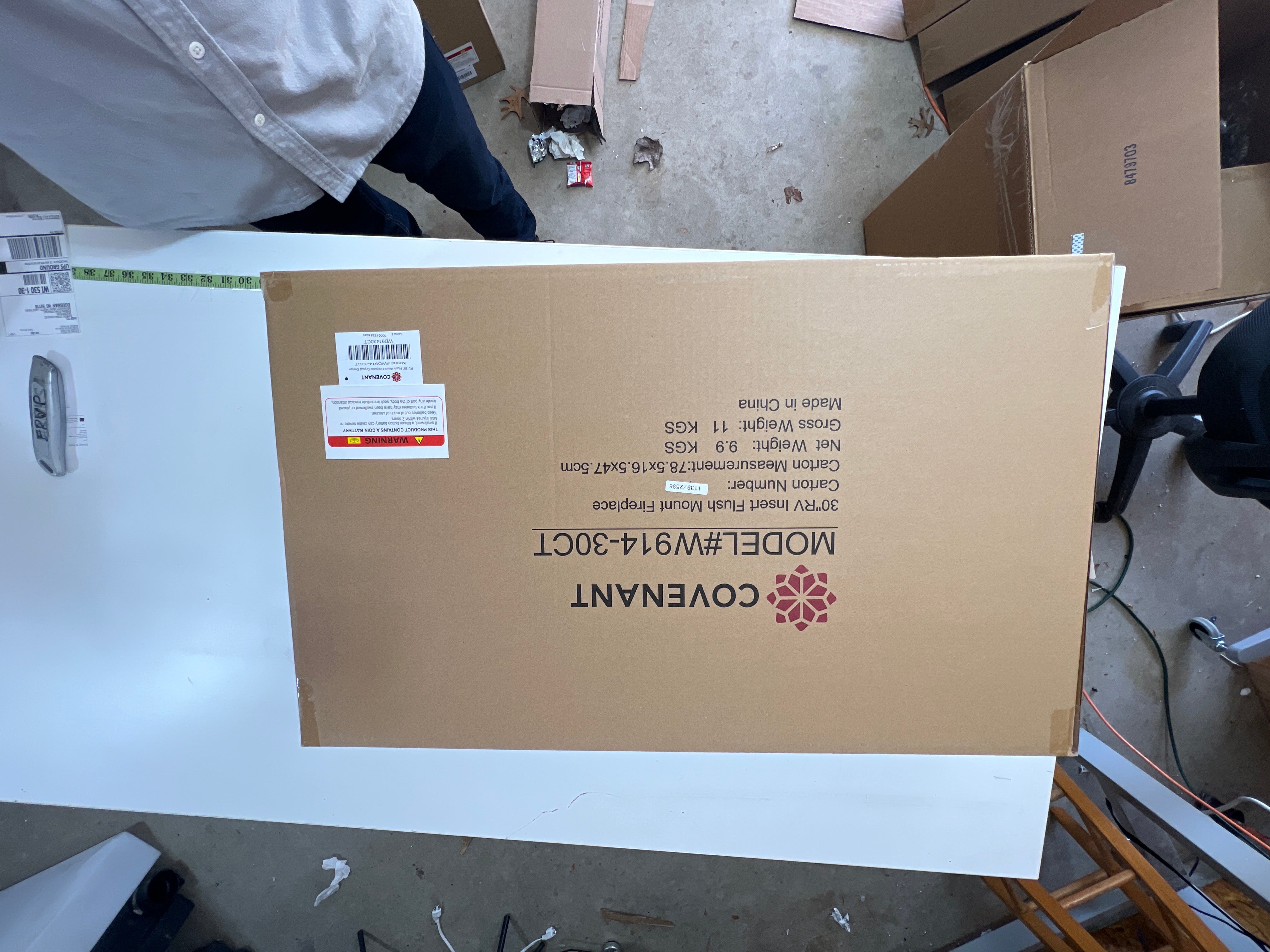 Covenant - 30" Electric RV Fireplace Flat Glass Front with Crystals Remote Control LFP30-CT W914-30CT OEM Replacement