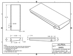 Alpha - 43 Gallon RV Holding Tank - 61 3/4" x 24" x 8 1/2" - 304BLANK