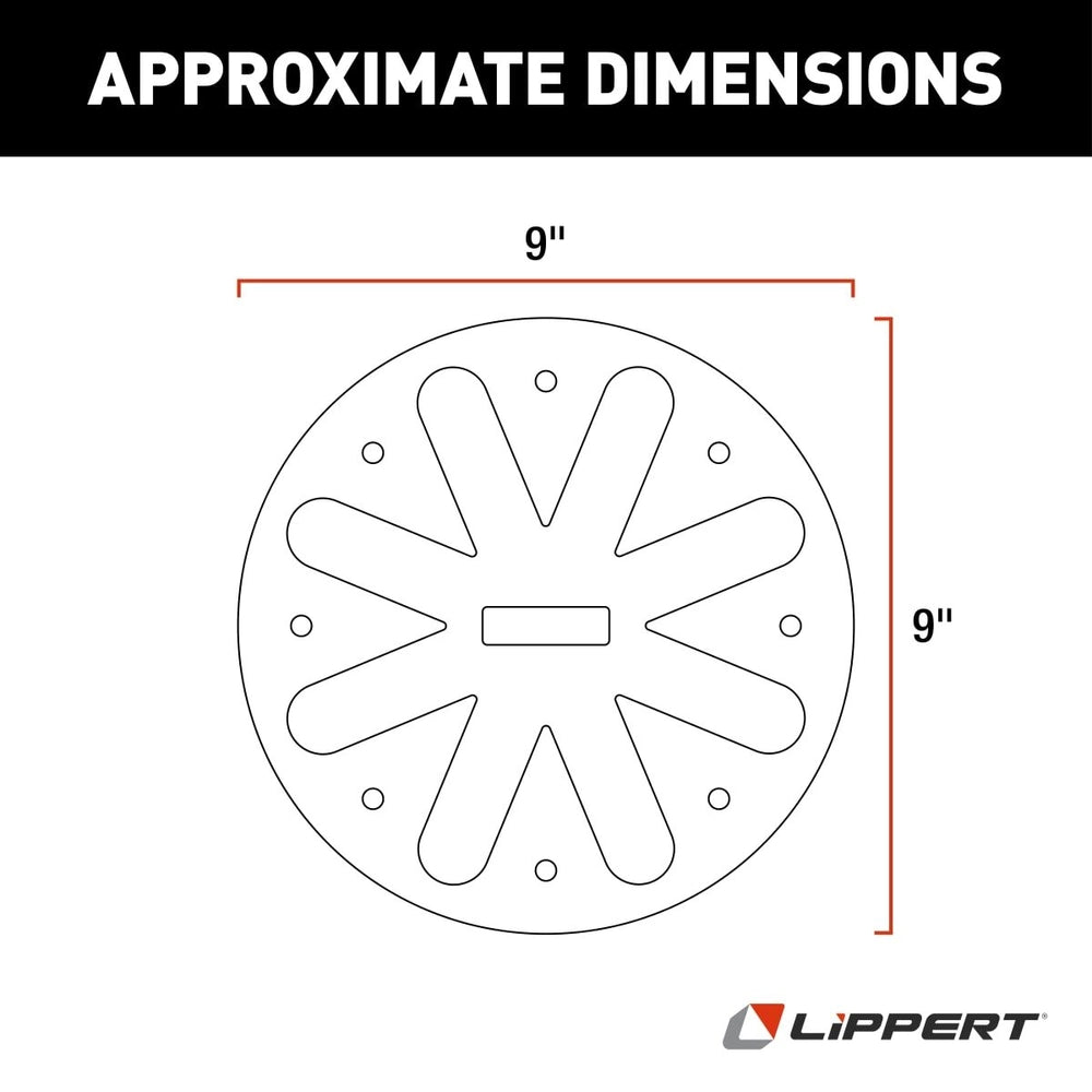 Lippert Replacement 5Th Wheel Landing Gear Foot Pads - 9" Round, 2-Pack #314667