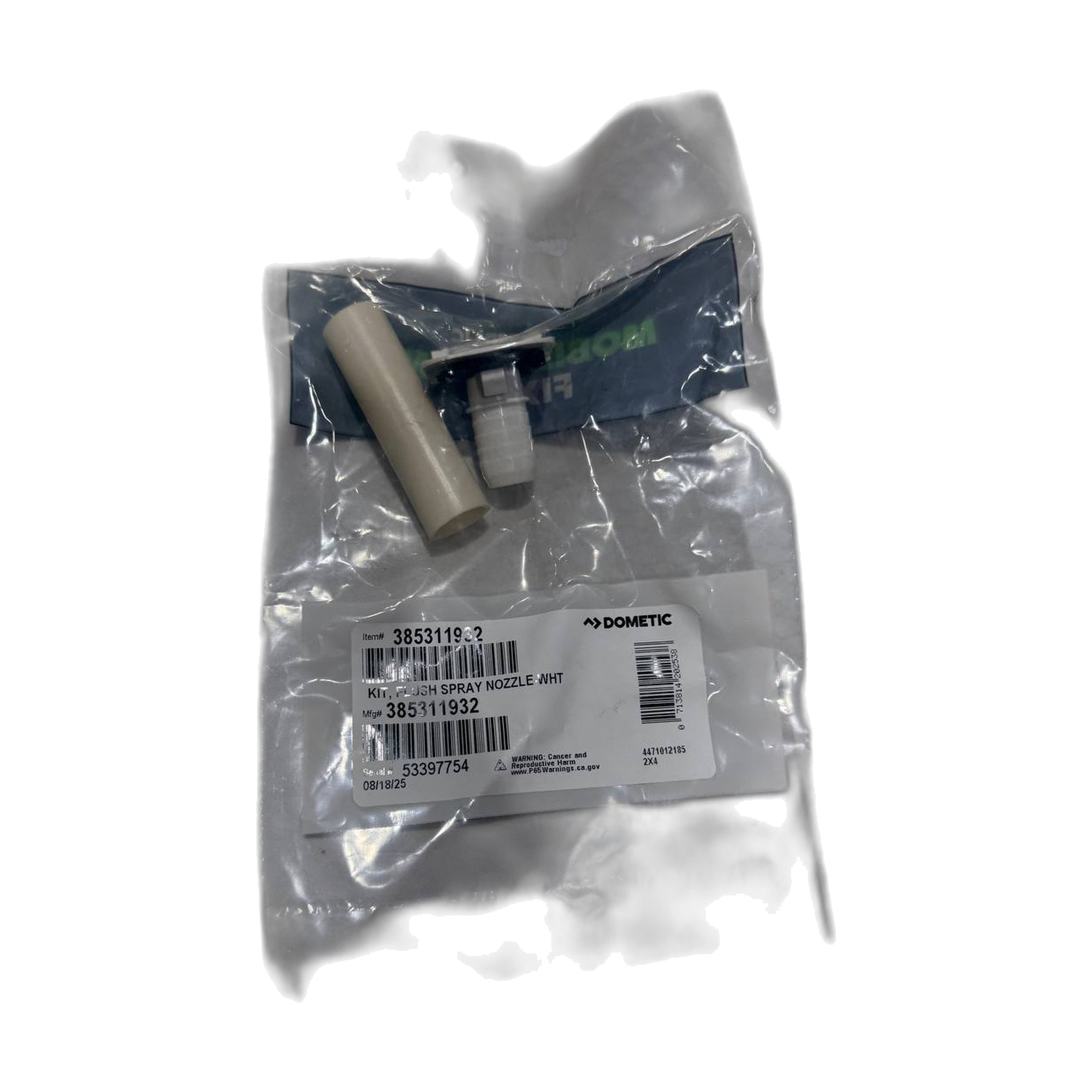 Dometic toilet flush spray nozzle white part 385311932 view 2