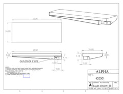 Alpha - 26 Gallon RV Holding Tank - 62" x 26" x 7.5" - 402001CD - OEM Grade Black Water Tank