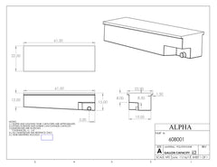Alpha - 62 Gallon RV Holding Tank - 61.5" x 22" x 15" - 608BLANK - OEM Grade Black Water Tank
