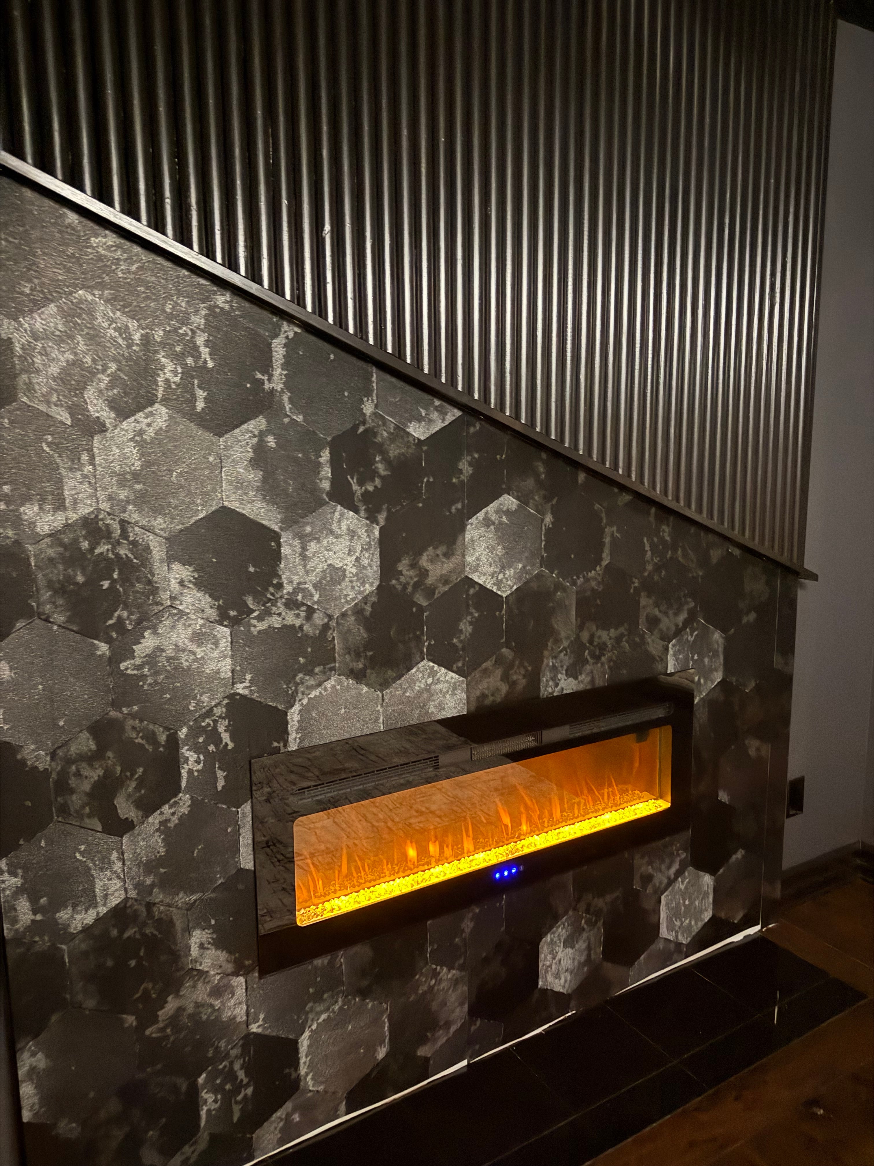 Covenant 48" Electric RV Fireplace with Crystals and Remote Control LFP48-CT WD914-48FT