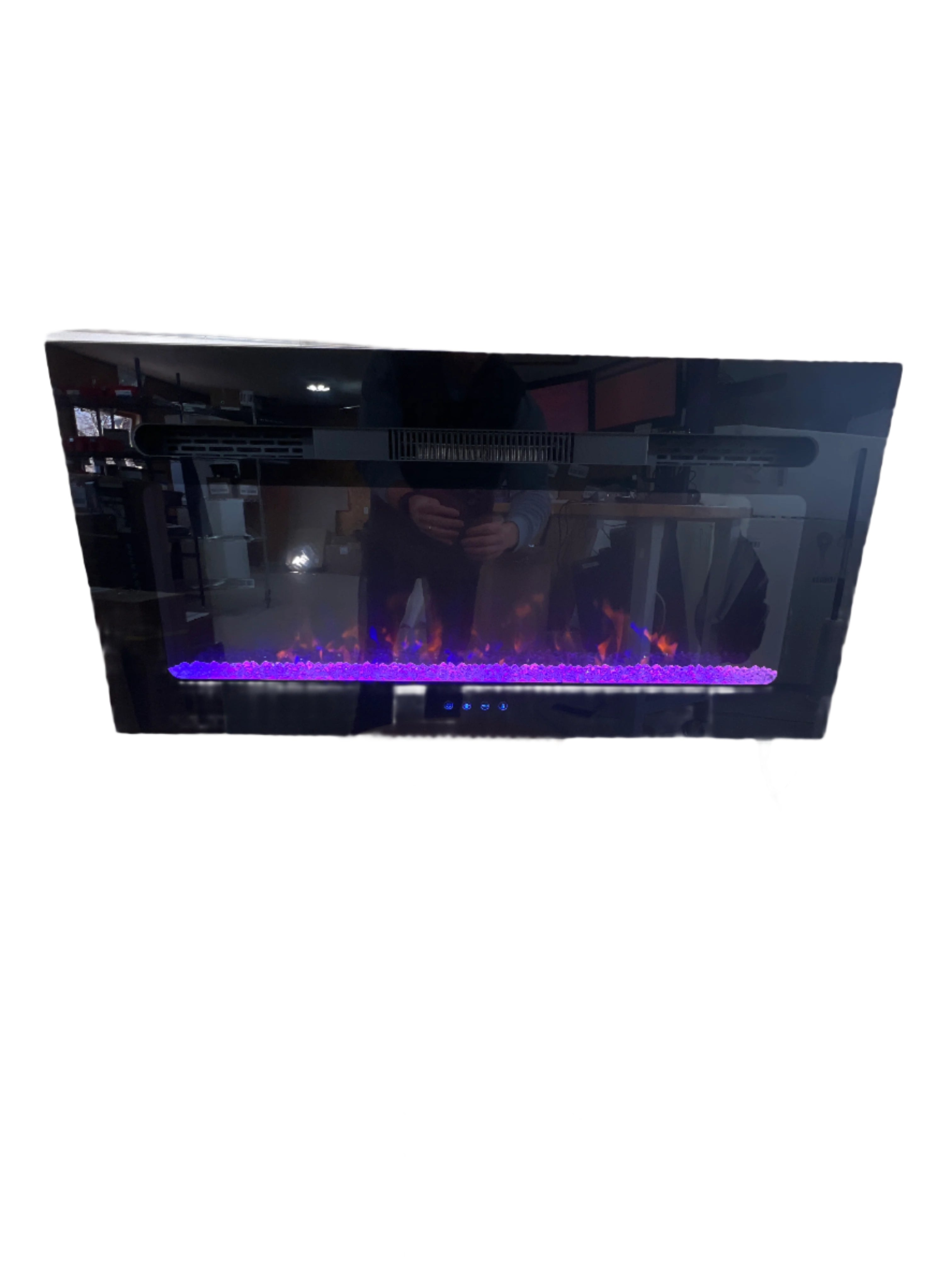 Covenant - 36" Electric RV Fireplace Flat Front with Crystals and Remote Control - 1500W Heat - Model LFP36-CT WD914-36CT