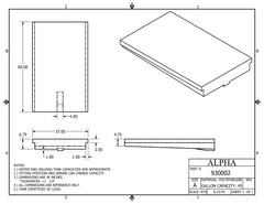 Alpha - 48.5 Gallons Fresh Water Tank - 60" x 37" x 7 3/4" * - 930BLANK