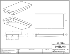 Alpha - 38 Gallon RV Holding Tank - 56 1/2" x 26" x 8" - 999BLANK