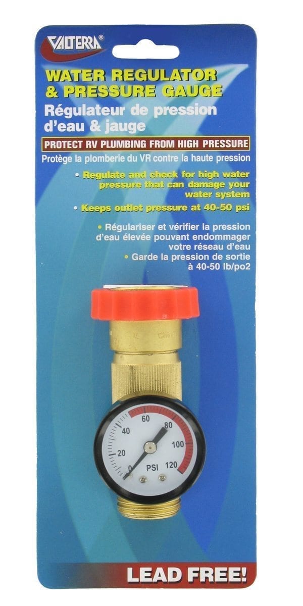 Valterra - Water Regulator and Gauge Combo - Lead-Free Brass - Carded - VAL1124VP