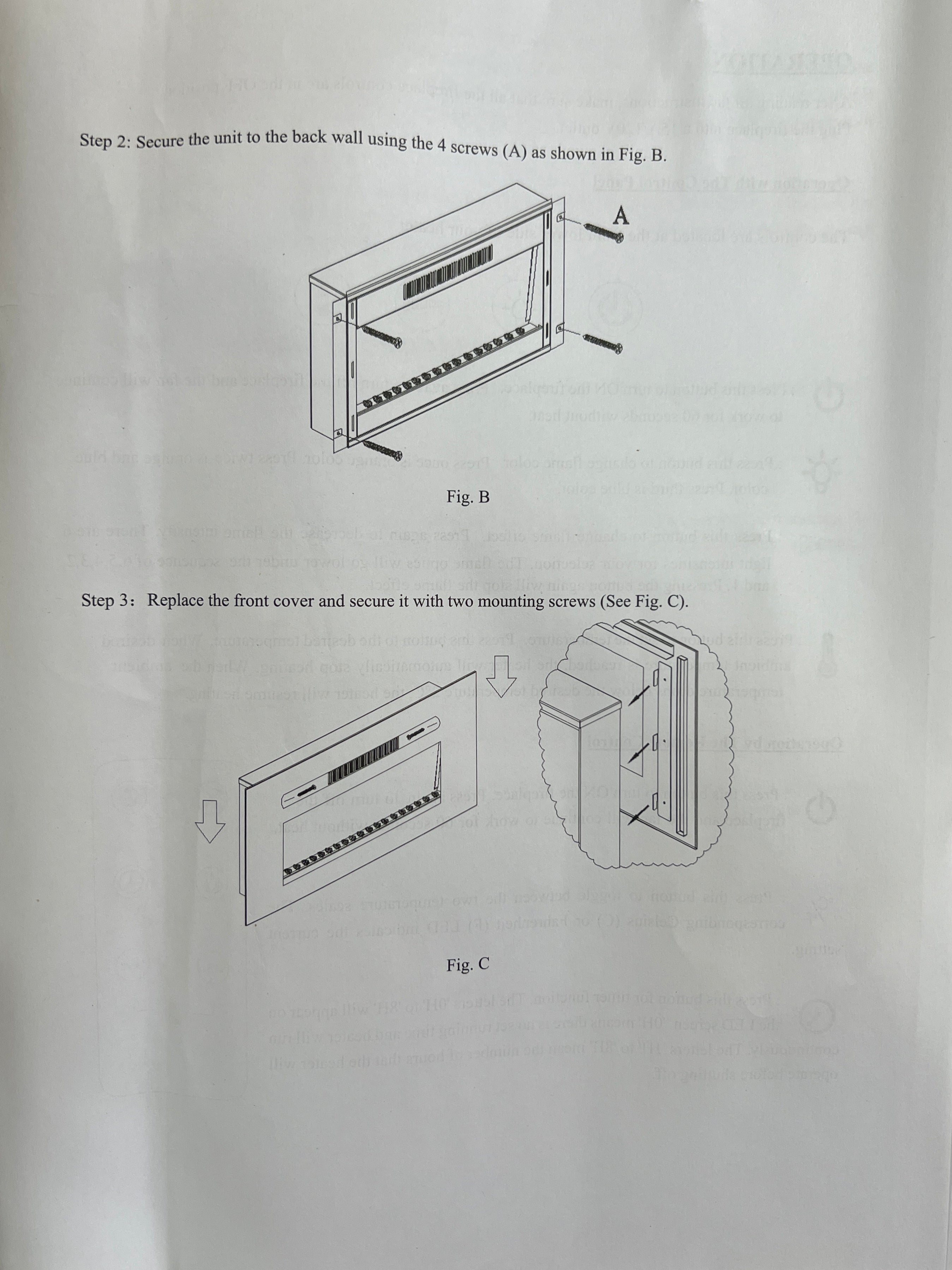 Covenant - 36" SLIM Electric RV Fireplace 110V Flat Front with Crystals and Remote Control LFP36-CS