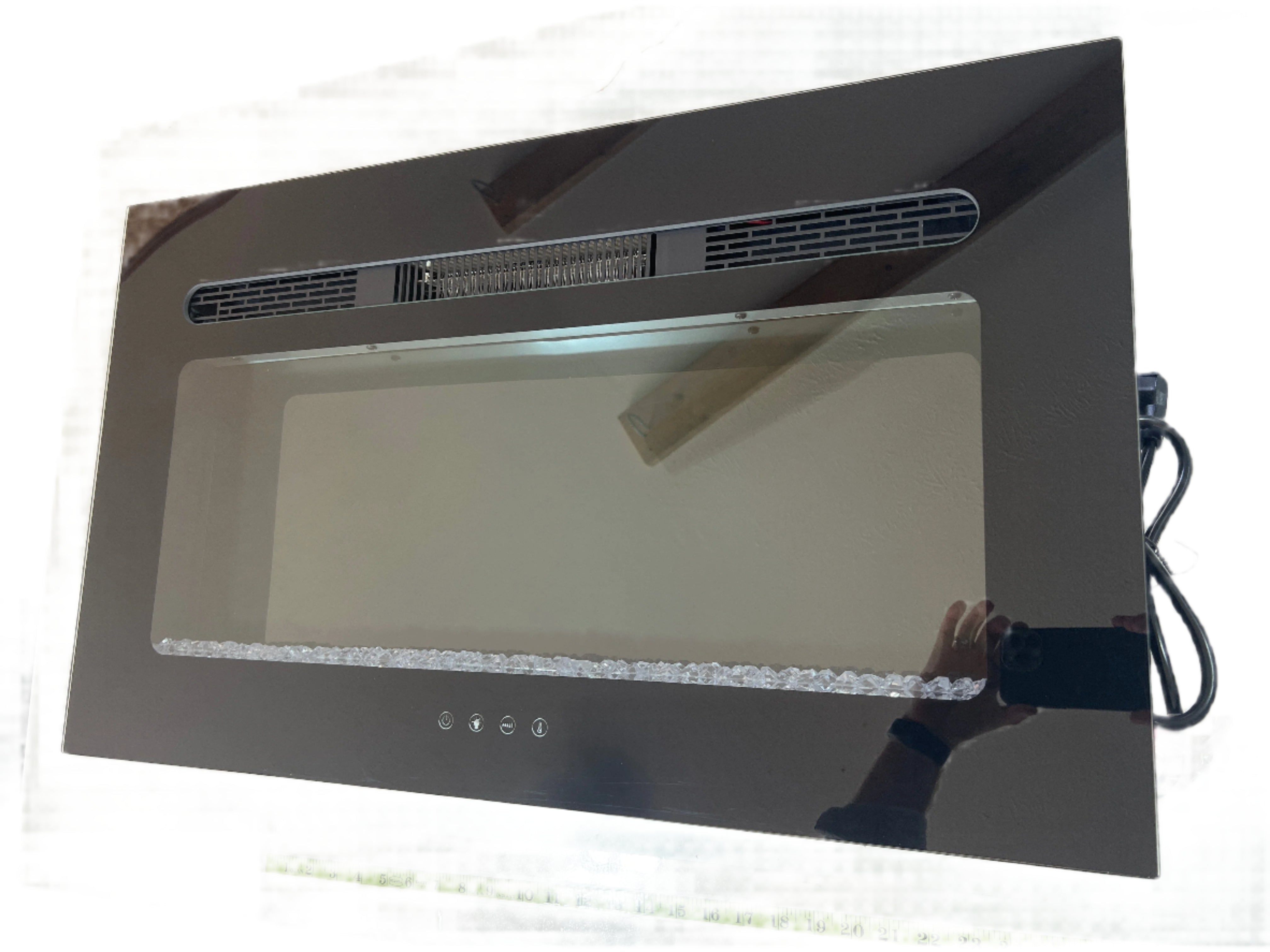 Covenant - 30" Electric RV Fireplace Flat Glass Front with Crystals Remote Control LFP30-CT W914-30CT OEM Replacement